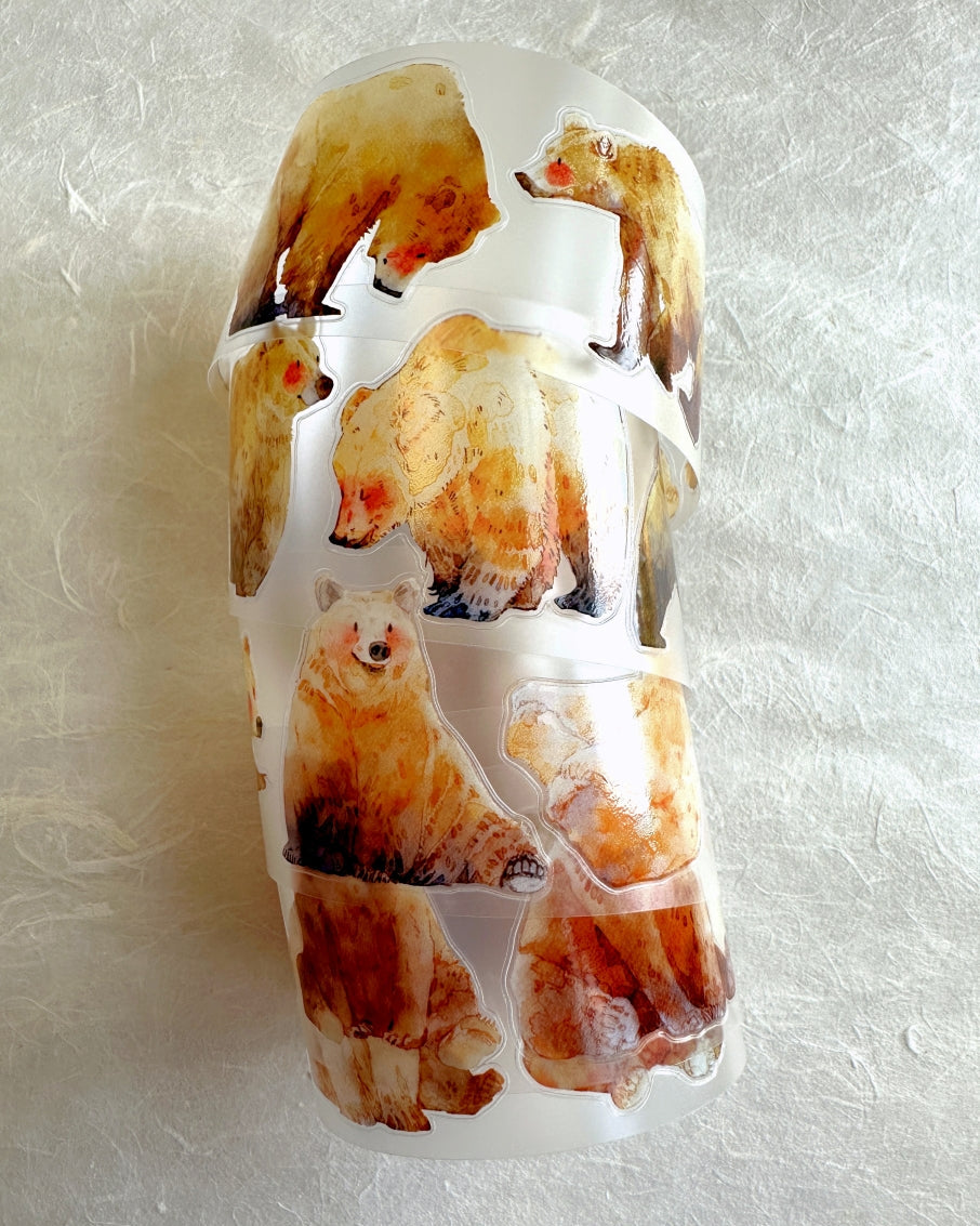 Ding Ding - Chubby bear kiss-cut PET tape SAMPLES