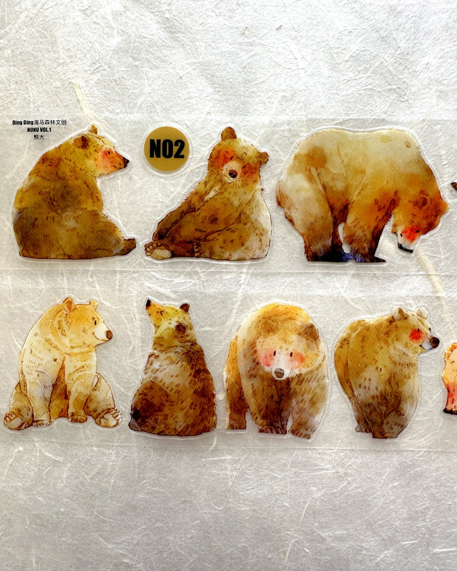 Ding Ding - Chubby bear kiss-cut PET tape SAMPLES