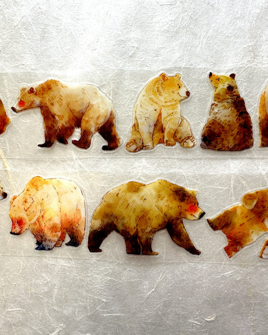 Ding Ding - Chubby bear kiss-cut PET tape SAMPLES