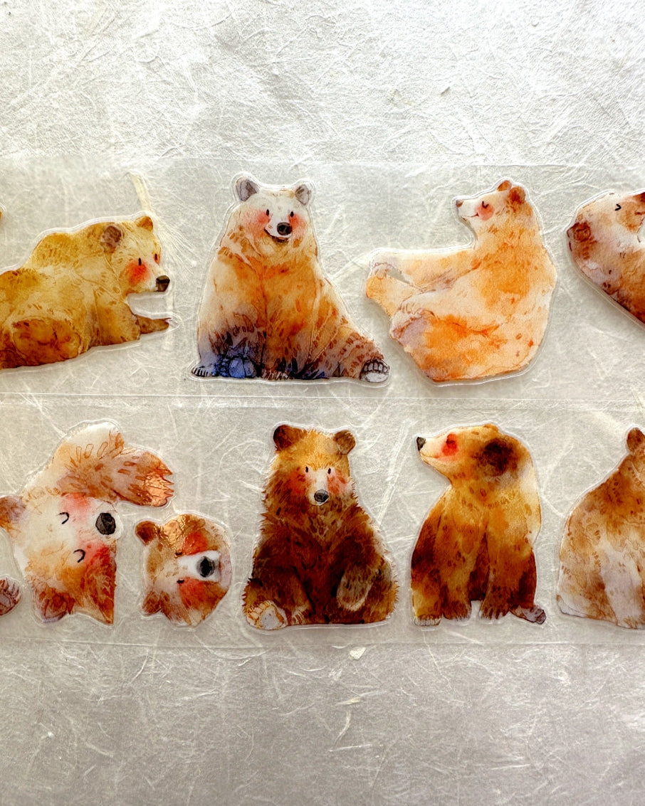 Ding Ding - Chubby bear kiss-cut PET tape SAMPLES