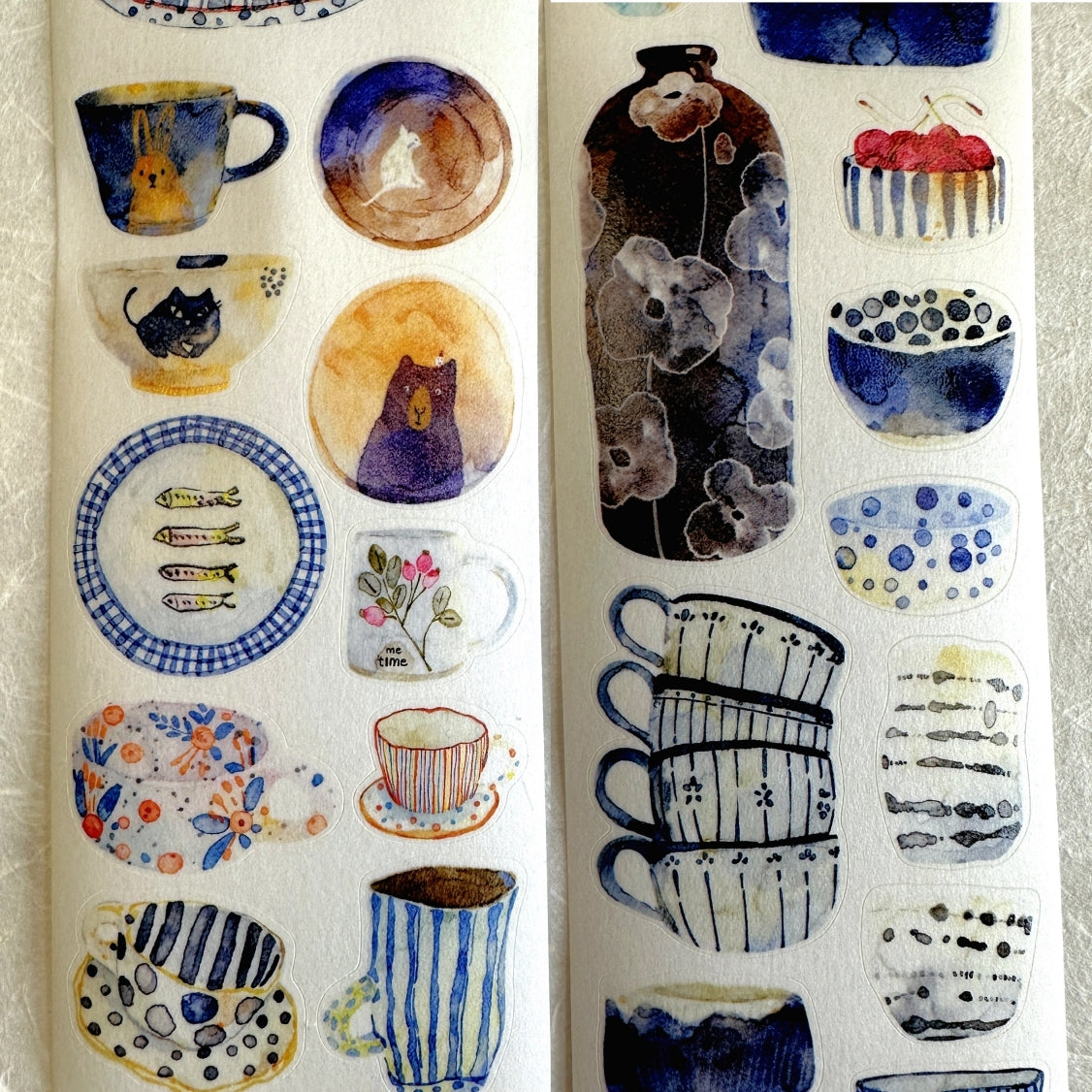 Ding Ding - Gentle Moments, Soothing Ceramics kiss-cut washi tape SAMPLES