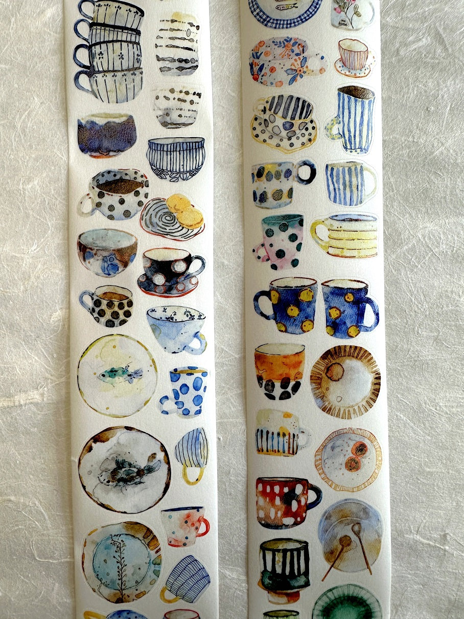 Ding Ding - Gentle Moments, Soothing Ceramics kiss-cut washi tape SAMPLES