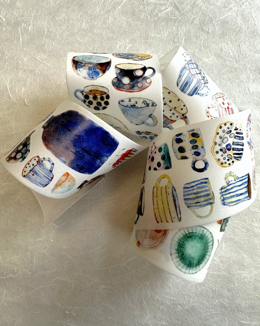Ding Ding - Gentle Moments, Soothing Ceramics kiss-cut washi tape SAMPLES