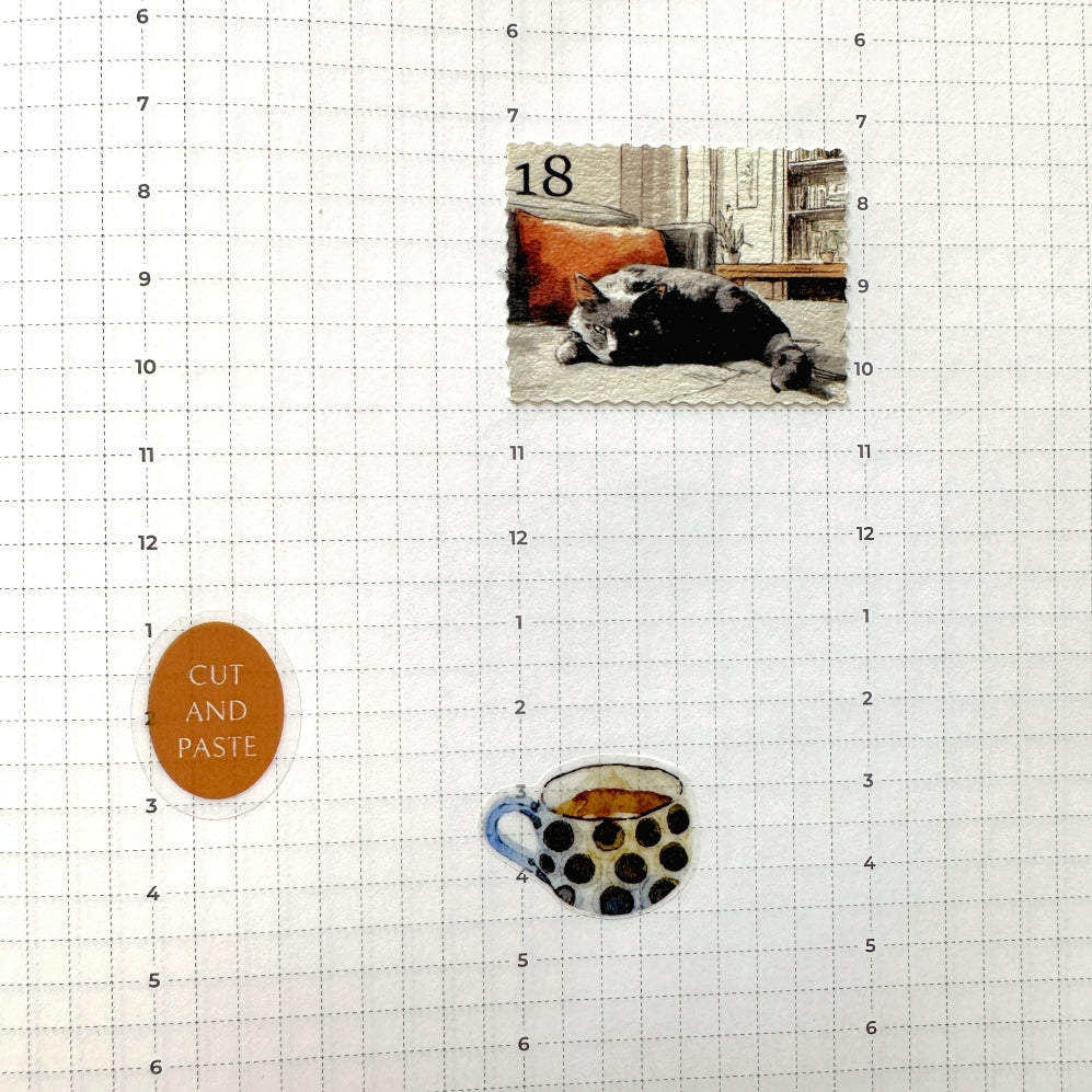 Ding Ding - Gentle Moments, Soothing Ceramics kiss-cut washi tape SAMPLES