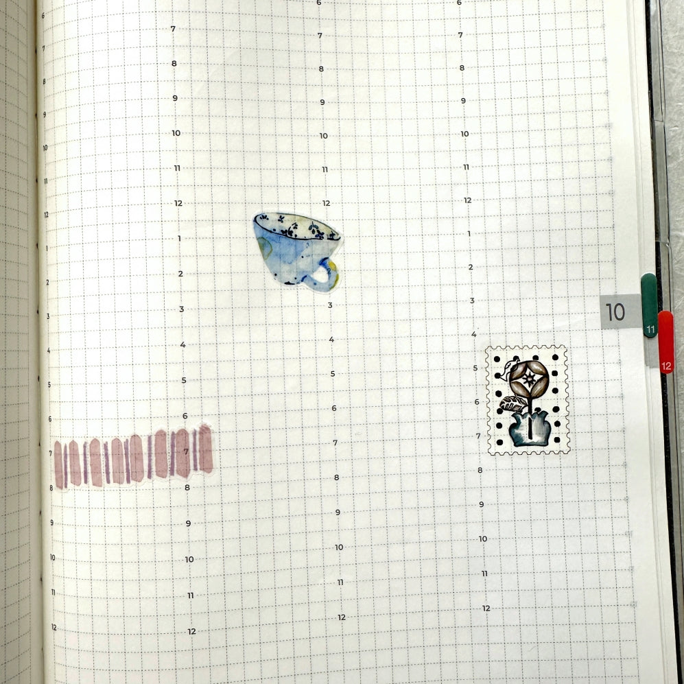 Ding Ding - Gentle Moments, Soothing Ceramics kiss-cut washi tape SAMPLES