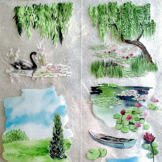 Dongxishe - Spring Water and Willow Pond kiss-cut PET tape SAMPLES