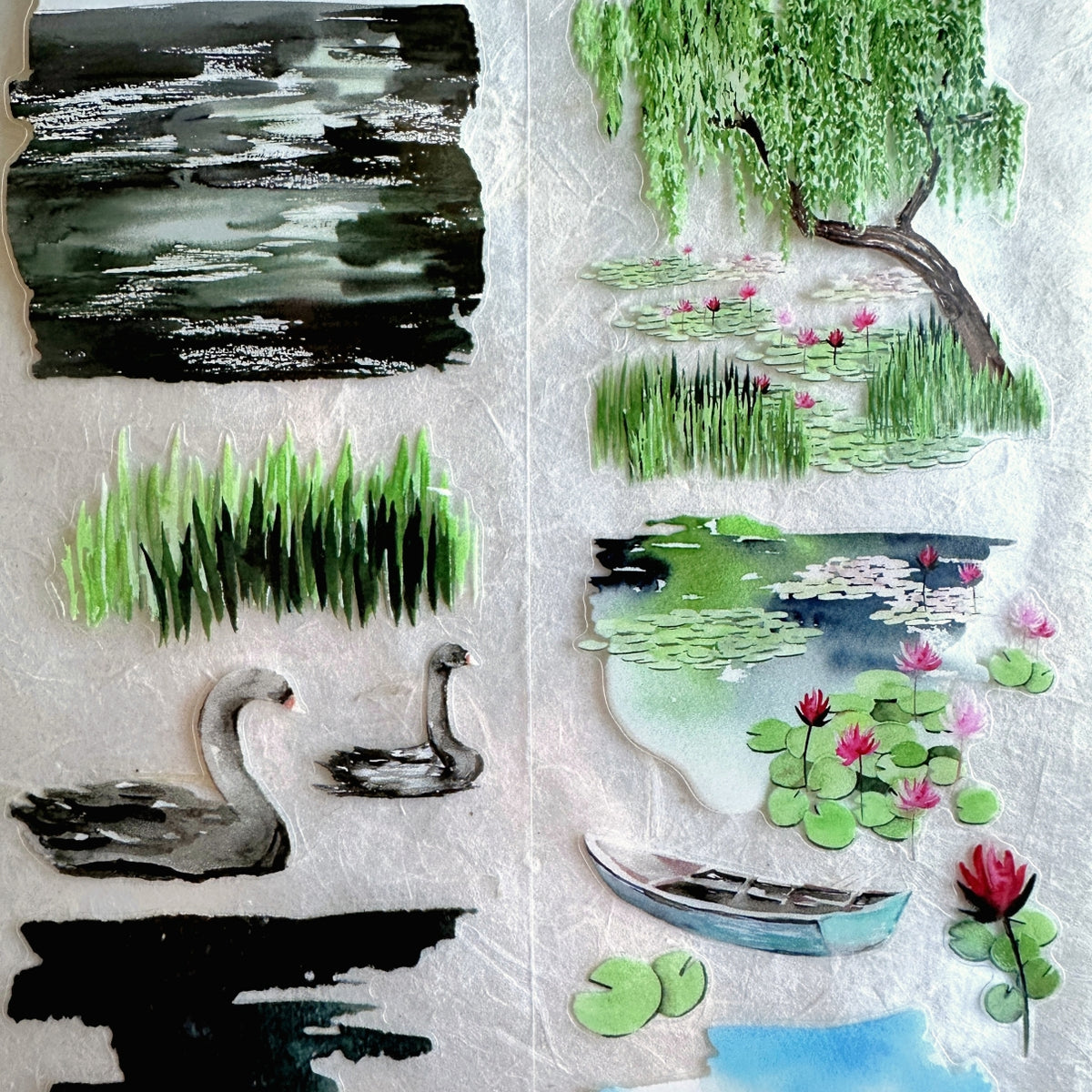 Dongxishe - Spring Water and Willow Pond kiss-cut PET tape SAMPLES
