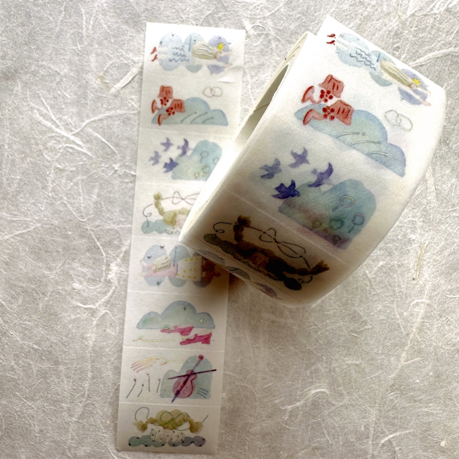 Dodolulu - Reverie silver foil washi tape label sticker roll SAMPLES