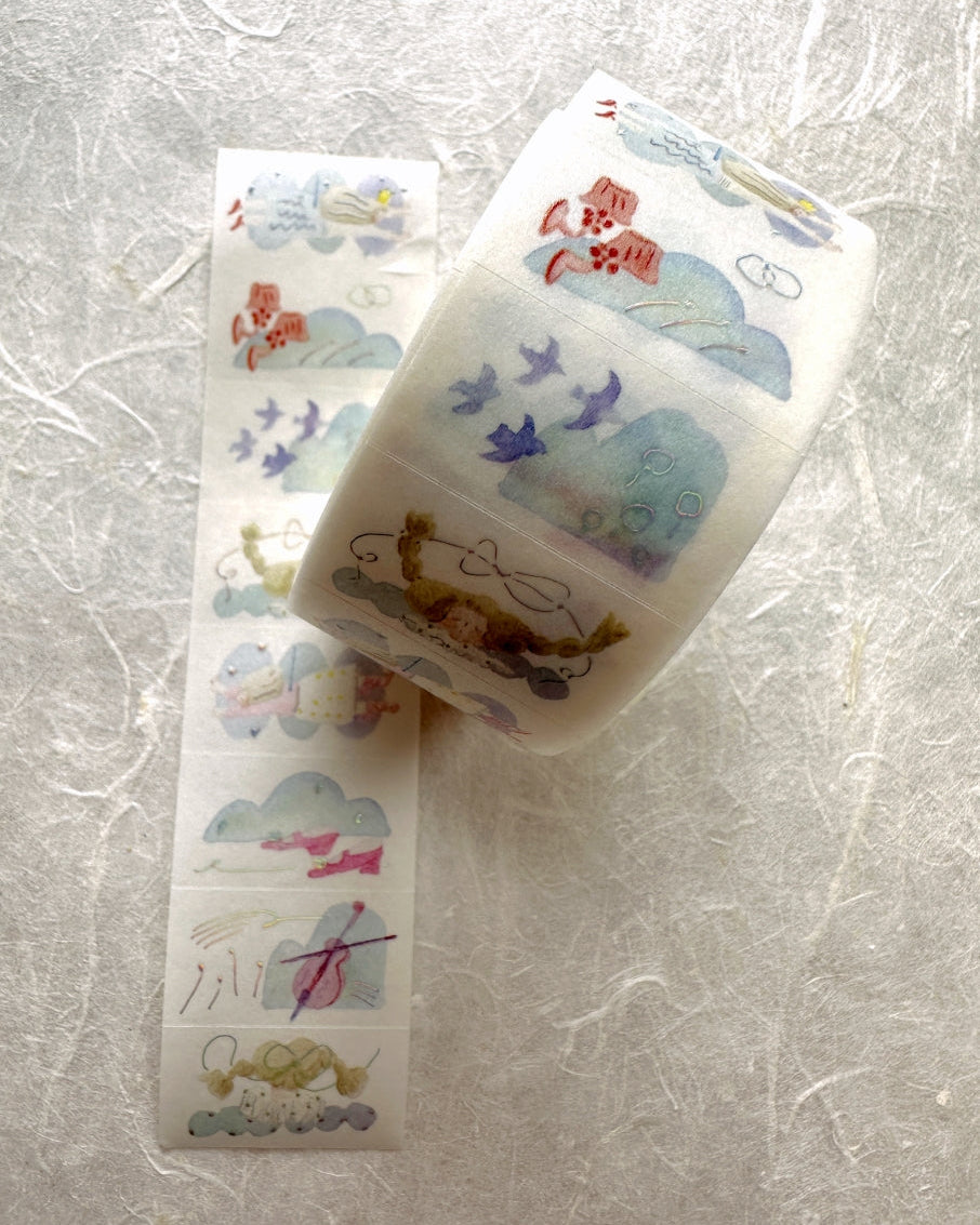 Dodolulu - Reverie silver foil washi tape label sticker roll SAMPLES