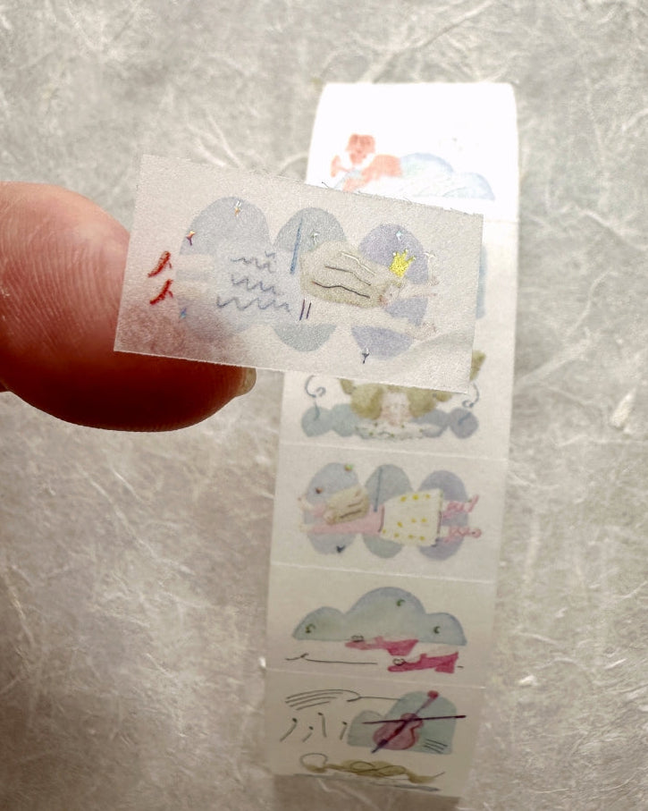 Dodolulu - Reverie silver foil washi tape label sticker roll SAMPLES