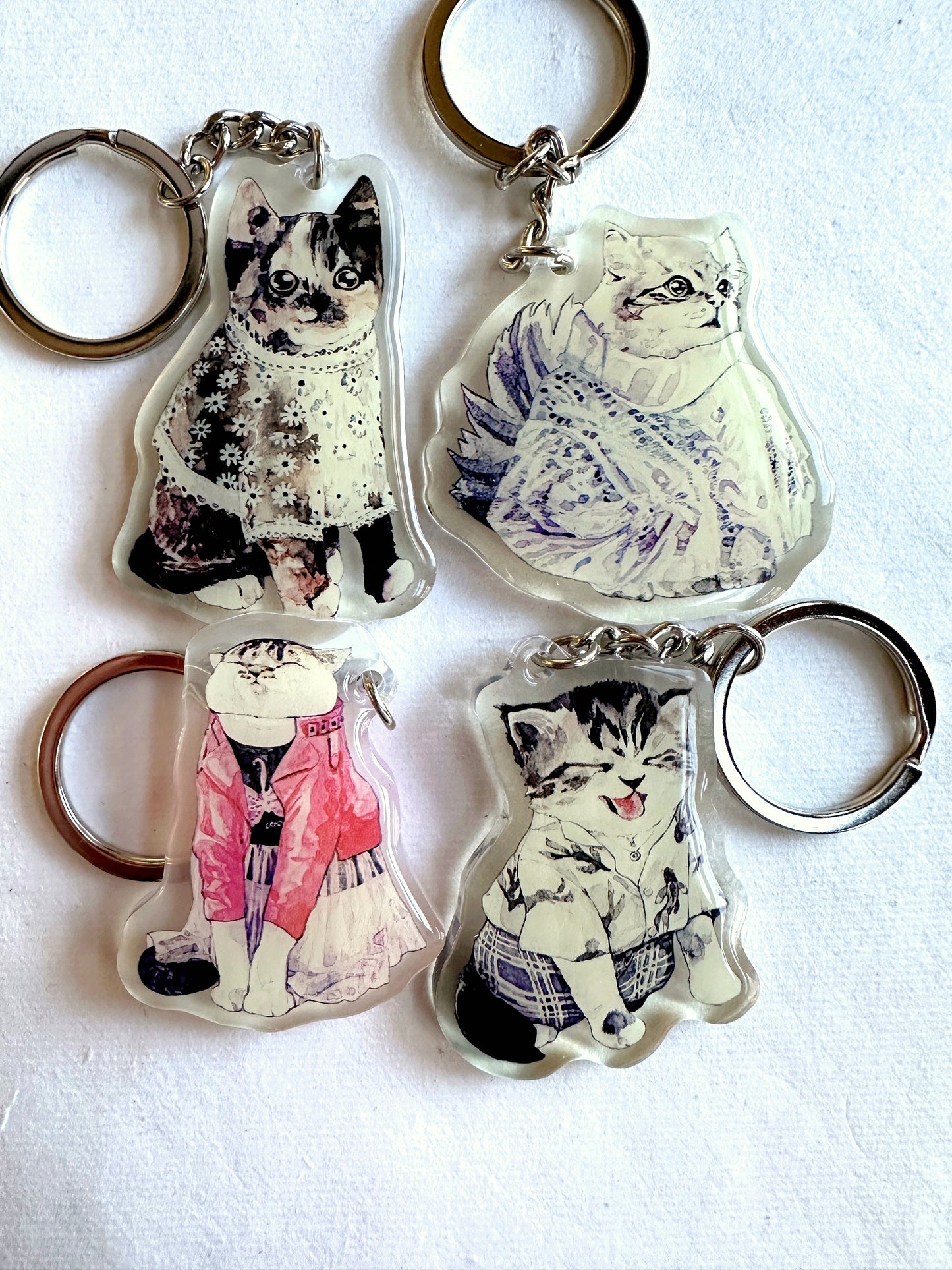 Cat Fashion Show by SUN - pendant charms with keyring