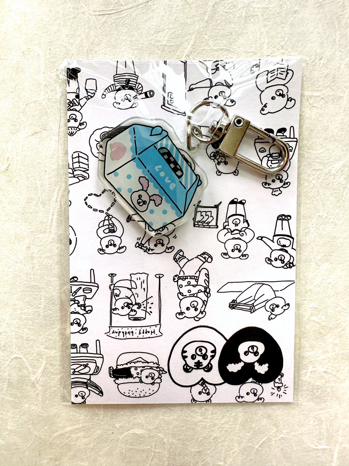 Yabee Zoo - Tiger / Rabbit acrylic pendant charms with keyring