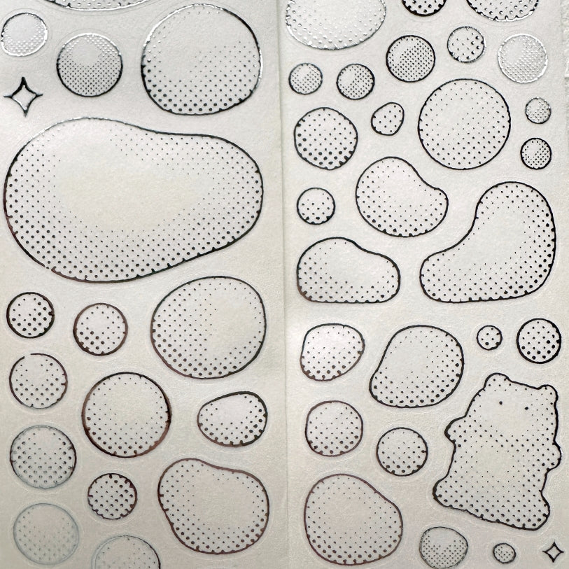 Ever Ein Studio - Bubbles kiss-cut silver foil washi tape SAMPLES