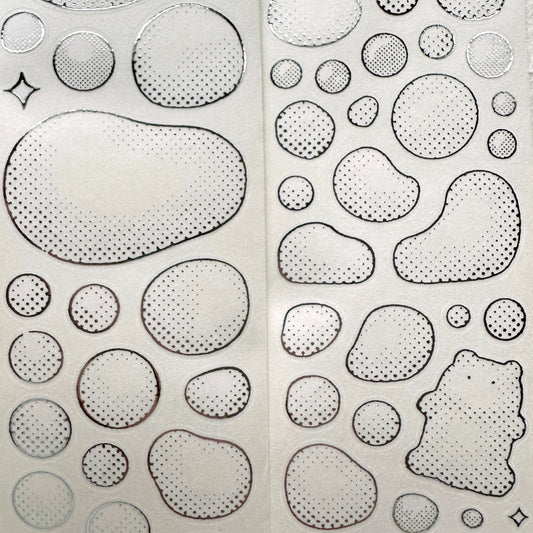 Ever Ein Studio - Bubbles kiss-cut silver foil washi tape SAMPLES