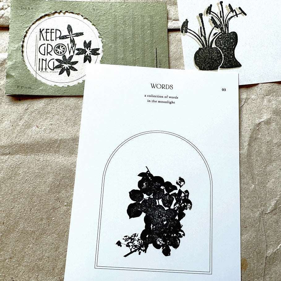 TAOthings Studio - Summer Wanes (decaying rose branch) rubber stamp