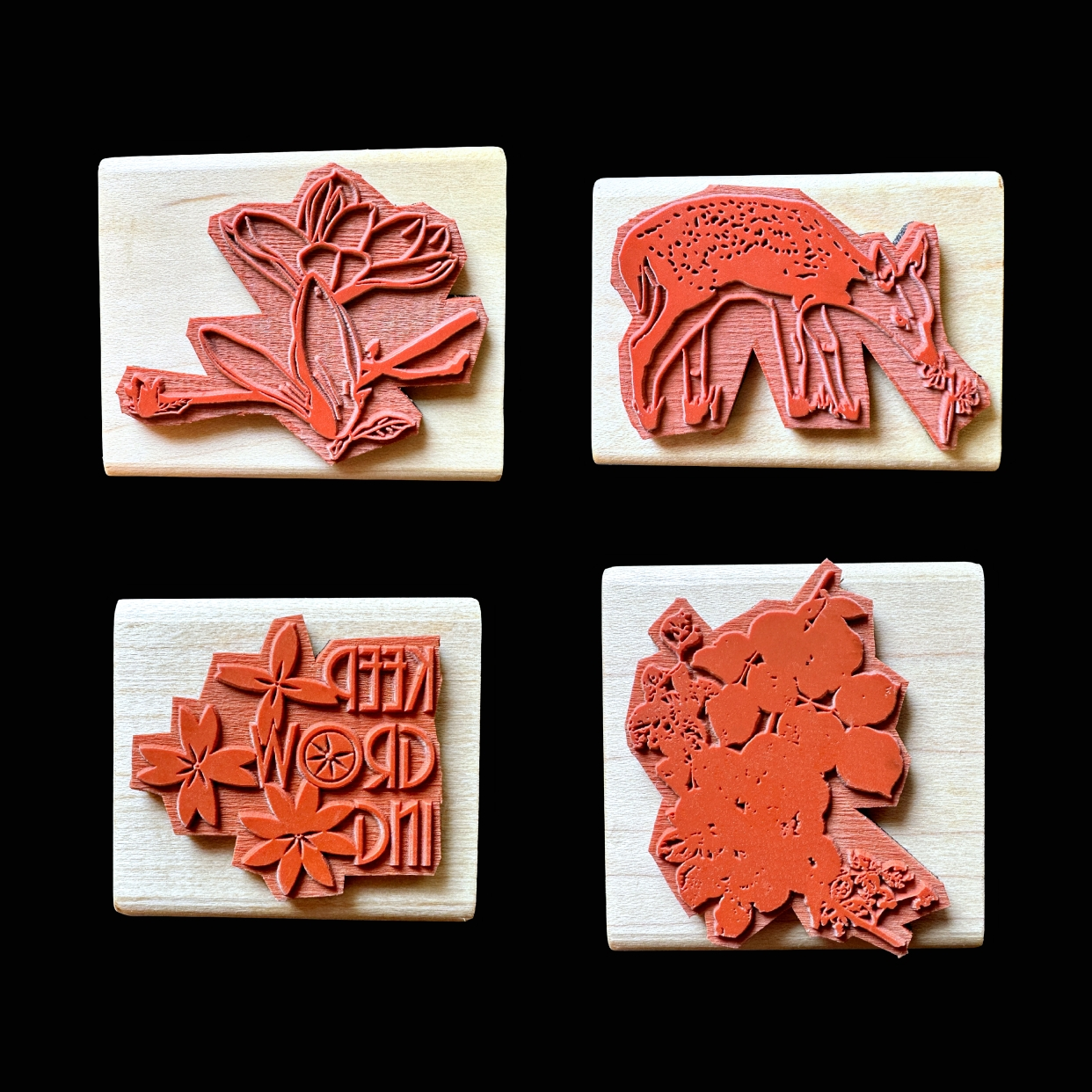 TAOthings Studio - Summer Wanes (decaying rose branch) rubber stamp