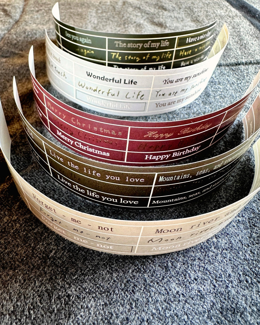 Fairy Maru - festive phrases kiss-cut paper tape SAMPLES