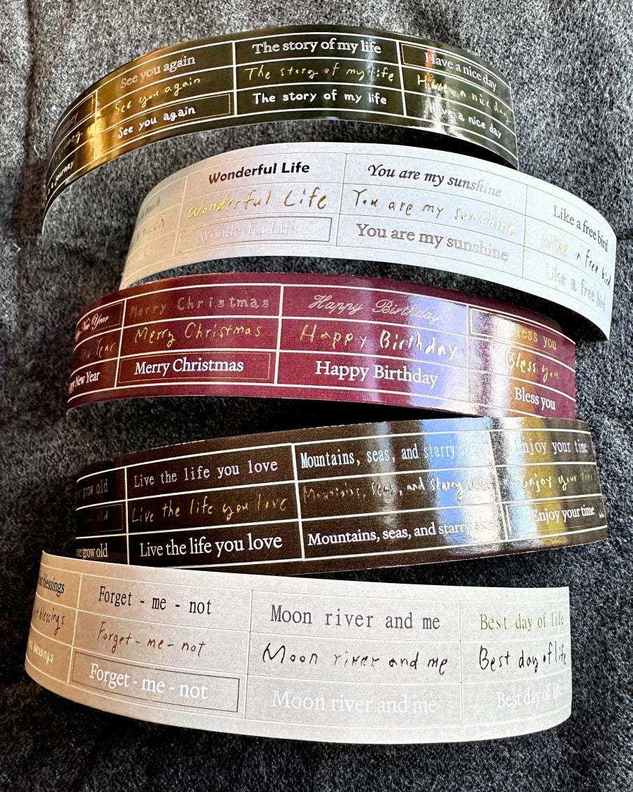 Fairy Maru - festive phrases kiss-cut paper tape SAMPLES