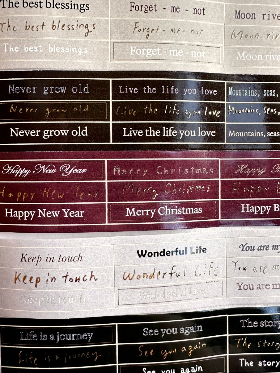 Fairy Maru - festive phrases kiss-cut paper tape SAMPLES