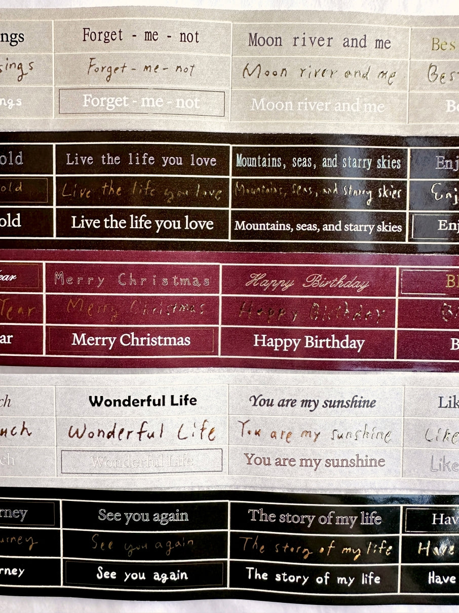 Fairy Maru - festive phrases kiss-cut paper tape SAMPLES