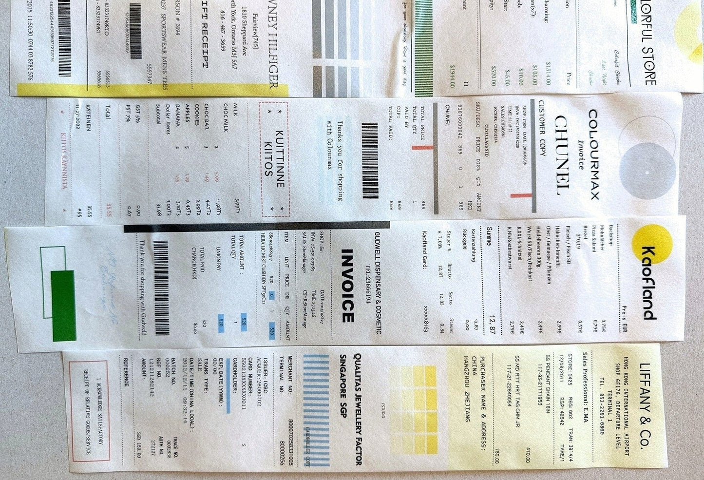 F Studio - A Roll of Receipts (Ver. 1 & 2) washi tape SAMPLES