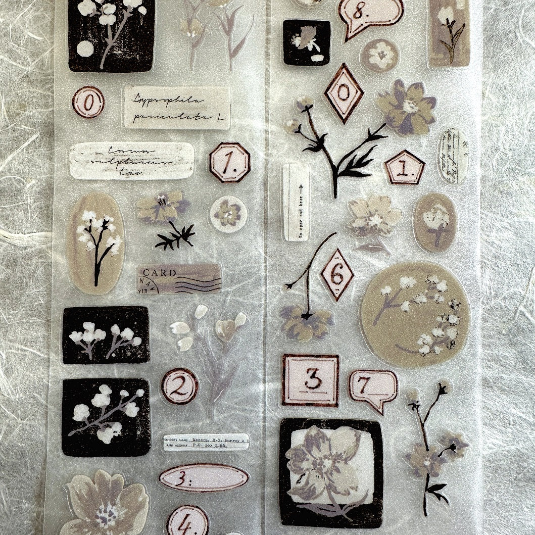 Freckles Tea - Vol. 5  Desolate Ember kiss-cut glitter PET tape SAMPLES