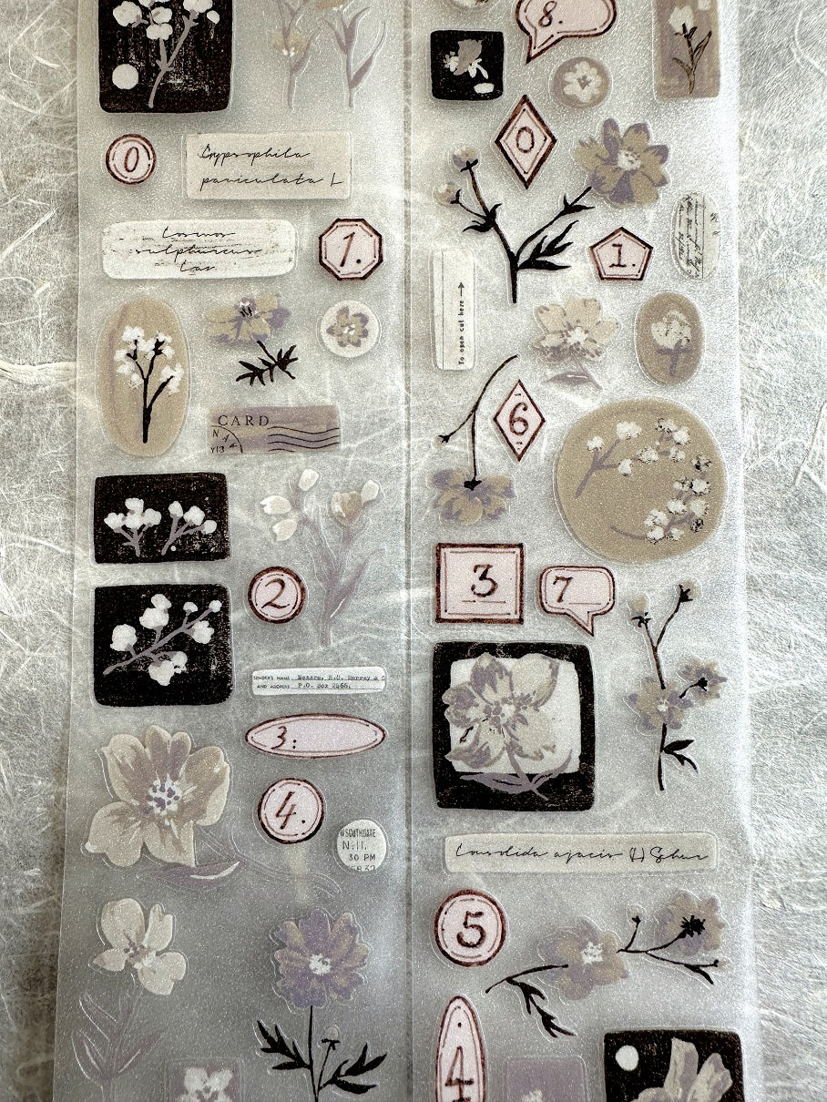 Freckles Tea - Vol. 5  Desolate Ember kiss-cut glitter PET tape SAMPLES