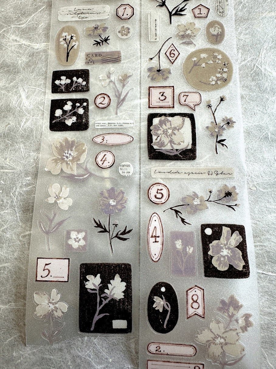 Freckles Tea - Vol. 5  Desolate Ember kiss-cut glitter PET tape SAMPLES