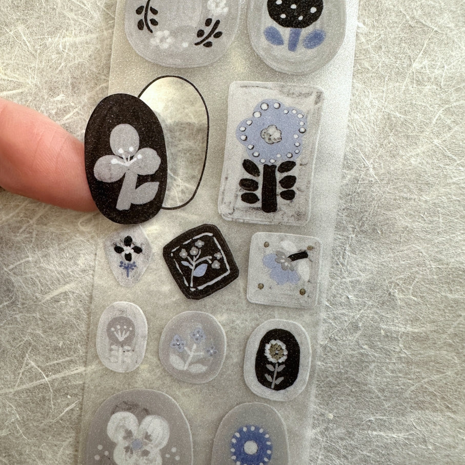 Freckles Tea - Vol. 5 Ash Glaze kiss-cut glitter PET tape SAMPLES