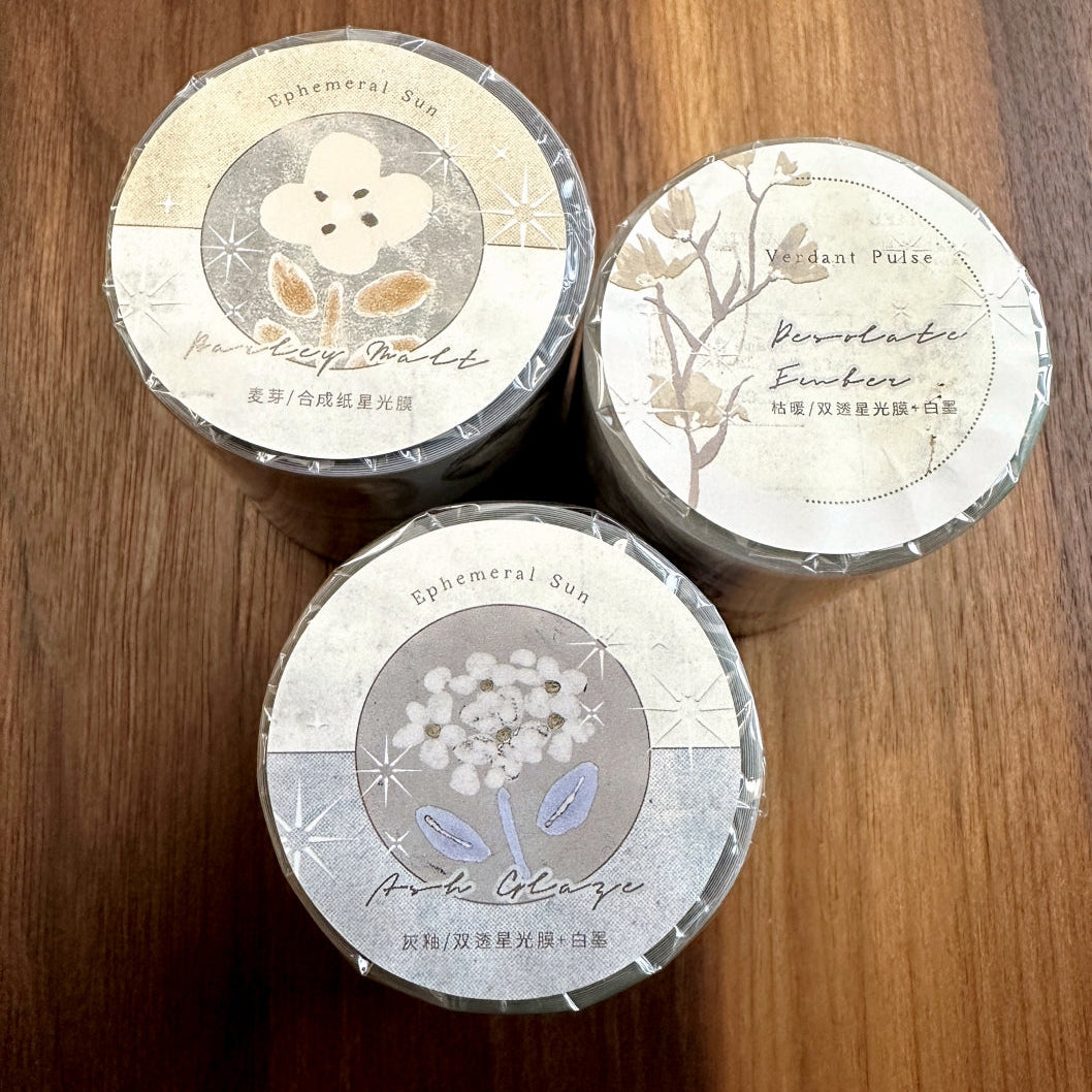 Freckles Tea - Vol. 5 Ash Glaze kiss-cut glitter PET tape SAMPLES