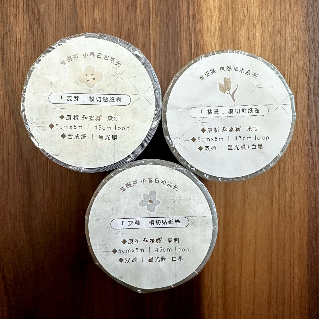 Freckles Tea - Vol. 5 Ash Glaze kiss-cut glitter PET tape SAMPLES