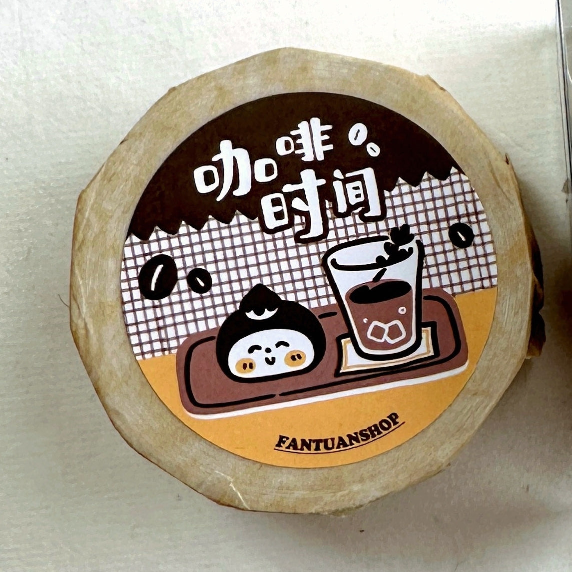 Fan Tuan Shop - Coffee Time label sticker roll SAMPLES