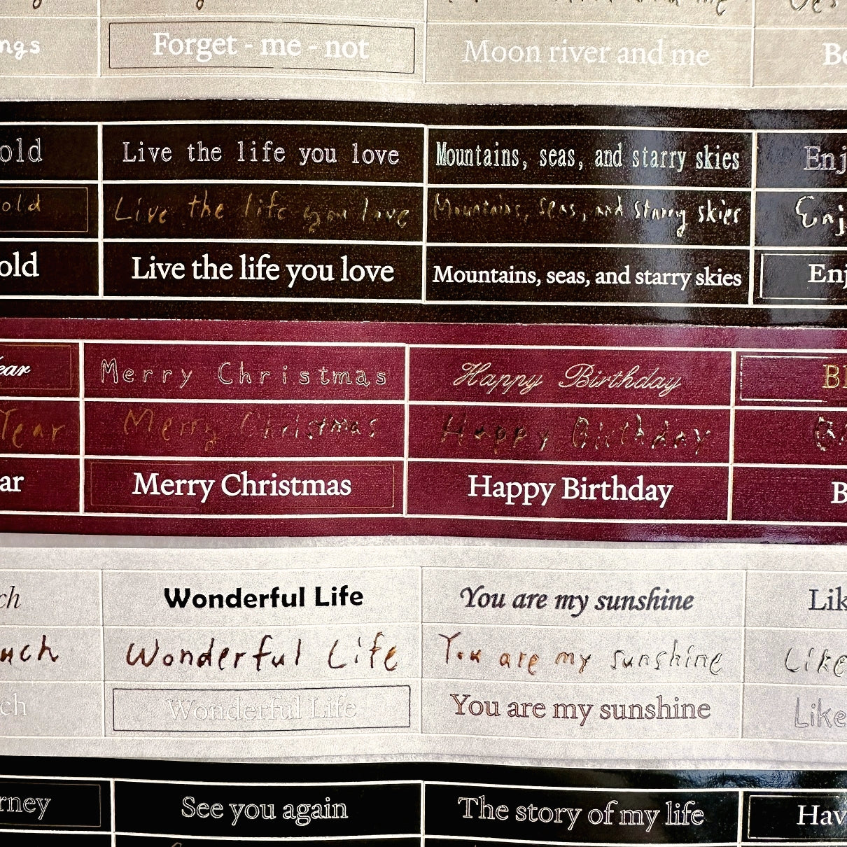 Fairy Maru - festive phrases kiss-cut paper tape SAMPLES