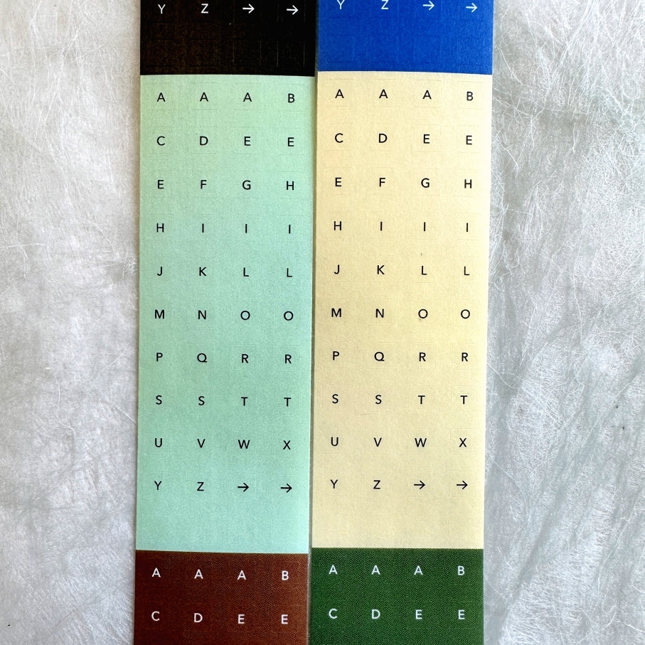 Flagg Stationery - Square Alphabet & Number washi sticker roll SAMPLES