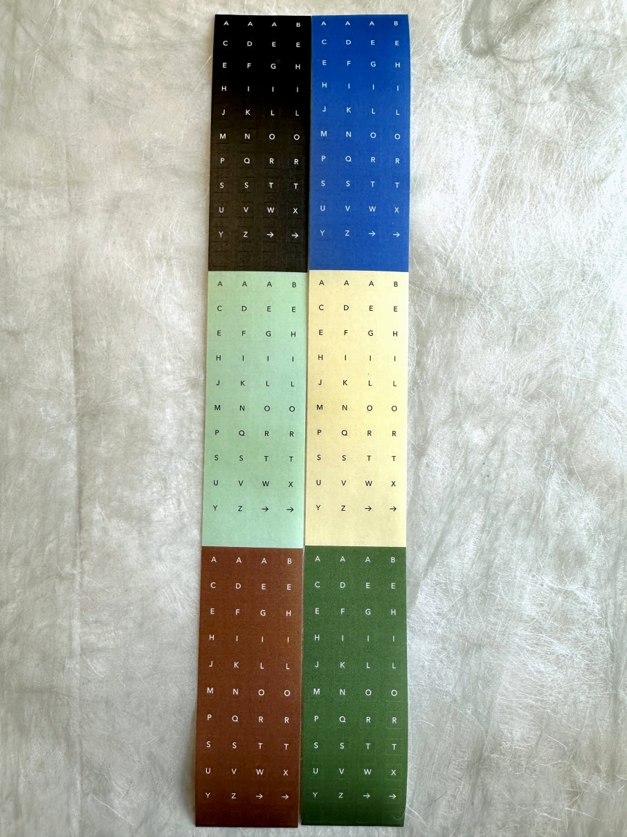 Flagg Stationery - Square Alphabet & Number washi sticker roll SAMPLES