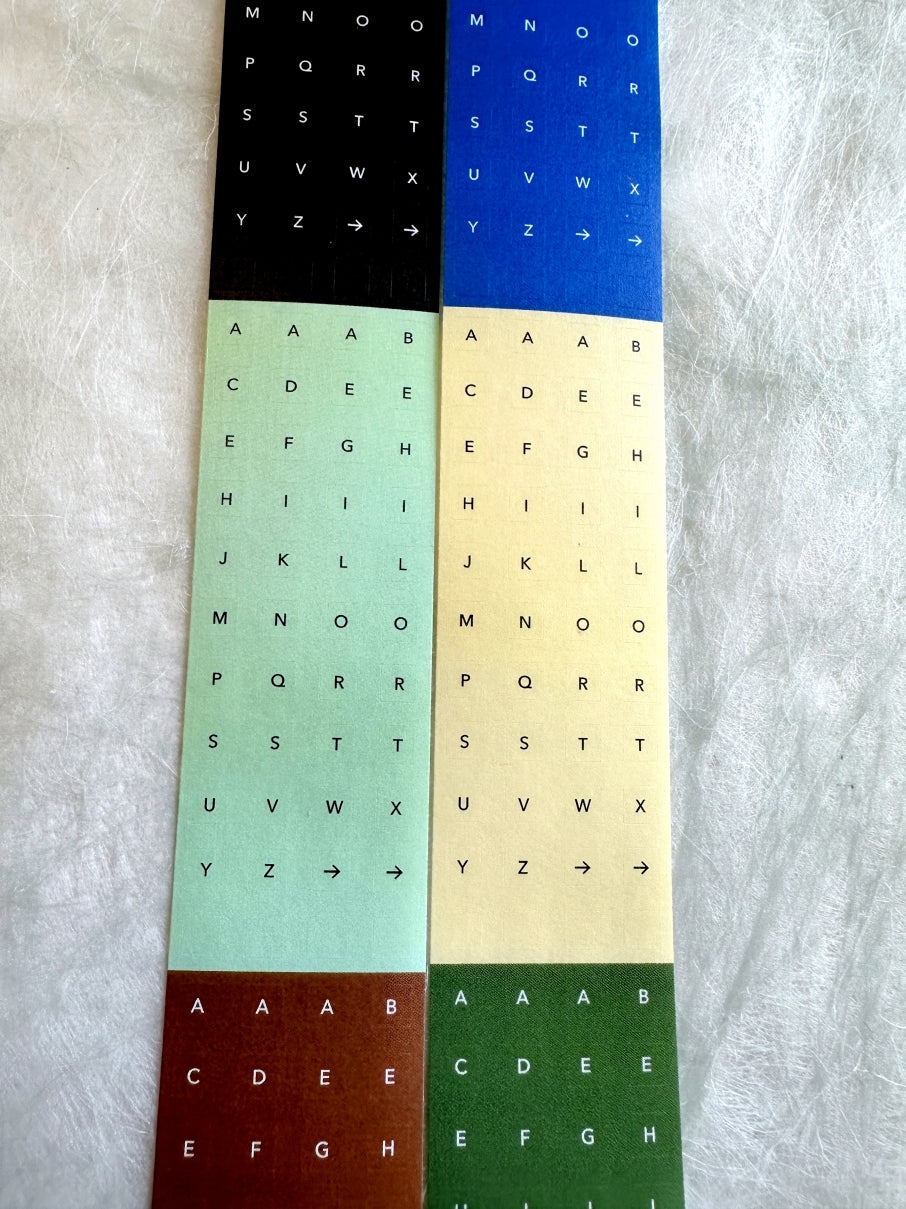 Flagg Stationery - Square Alphabet & Number washi sticker roll SAMPLES