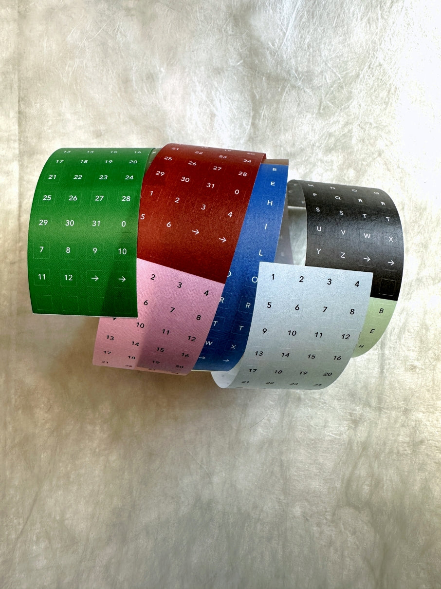 Flagg Stationery - Square Alphabet & Number washi sticker roll SAMPLES