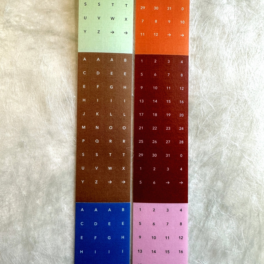 Flagg Stationery - Square Alphabet & Number washi sticker roll SAMPLES
