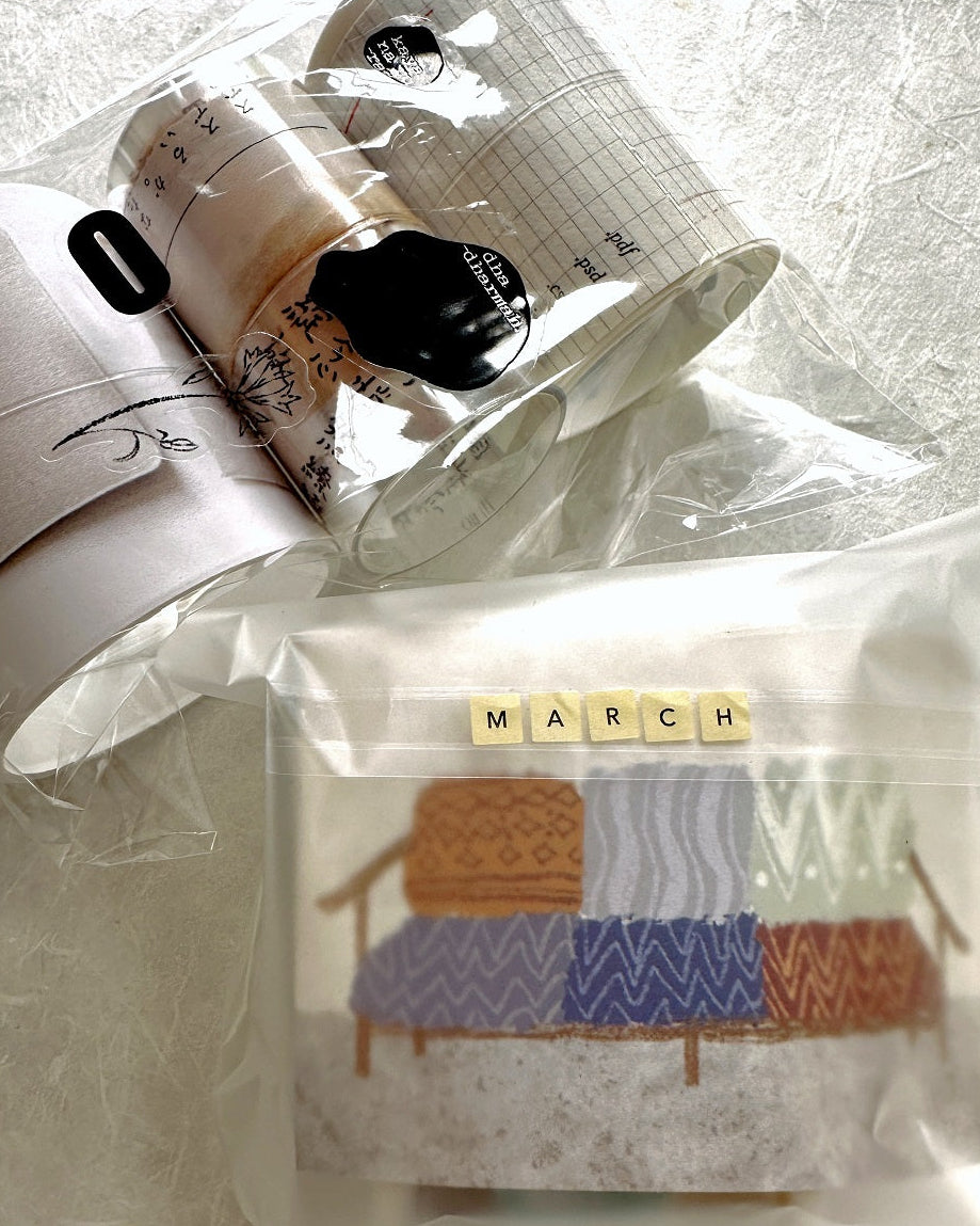 Flagg Stationery - Square Alphabet & Number washi sticker roll SAMPLES