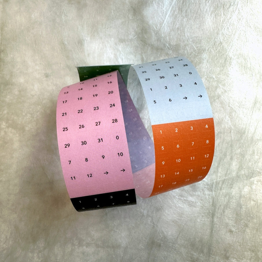 Flagg Stationery - Square Alphabet & Number washi sticker roll SAMPLES