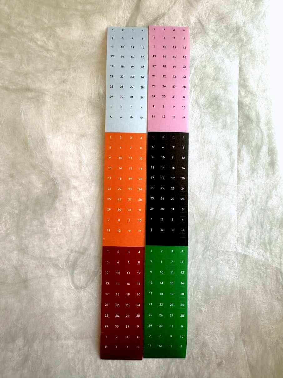Flagg Stationery - Square Alphabet & Number washi sticker roll SAMPLES