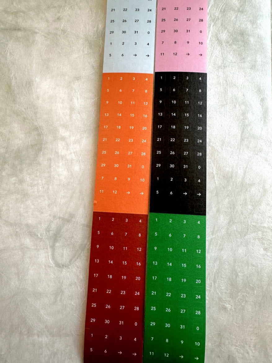 Flagg Stationery - Square Alphabet & Number washi sticker roll SAMPLES