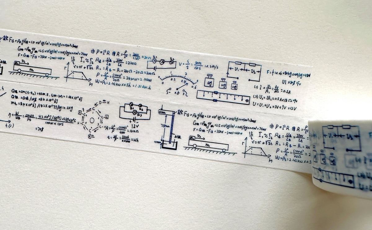 GreatHope - Mathematical Equations washi tape SAMPLES