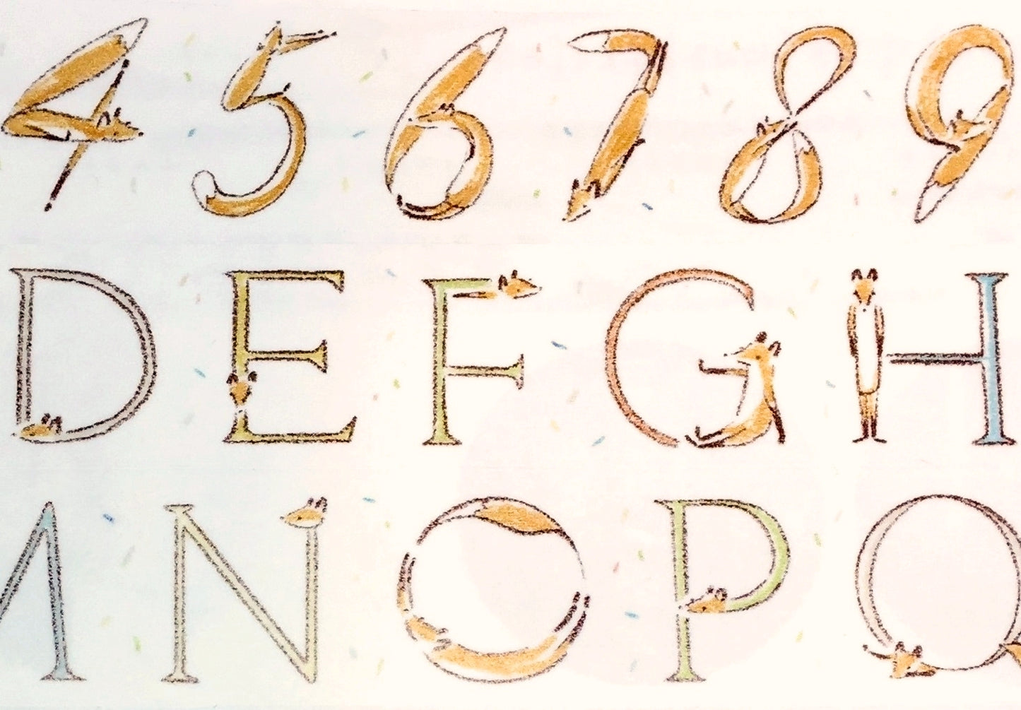 Hello Studio - Writing Moment (fox alphabet) washi tape SAMPLES