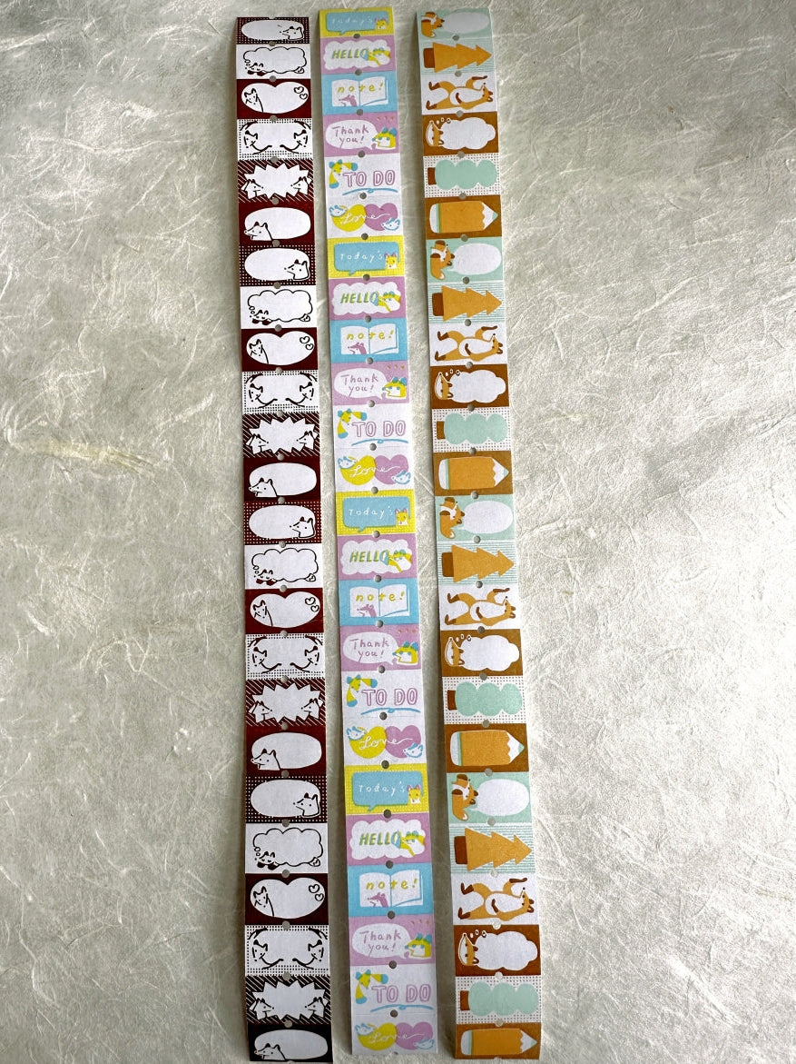 Hello Studio - Brown Frames, Greetings, & Warm Orange Forest writable label sticker rolls SAMPLES