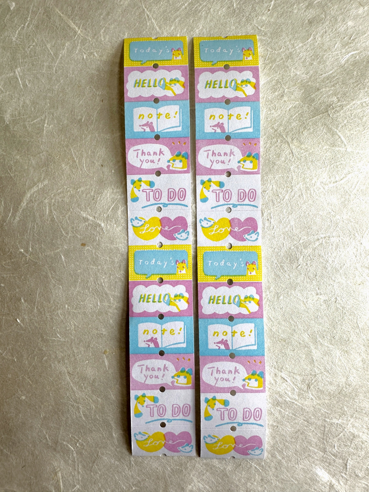 Hello Studio - Brown Frames, Greetings, & Warm Orange Forest writable label sticker rolls SAMPLES
