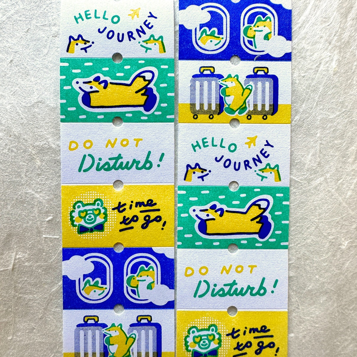 Hello Studio - Huchii's Travels writable label sticker roll SAMPLES
