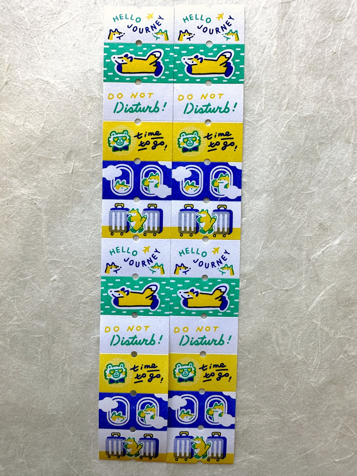 Hello Studio - Huchii's Travels writable label sticker roll SAMPLES