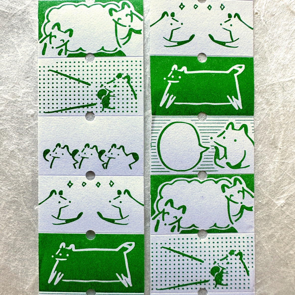 Hello Studio - Matcha Fox writable label sticker roll SAMPLES