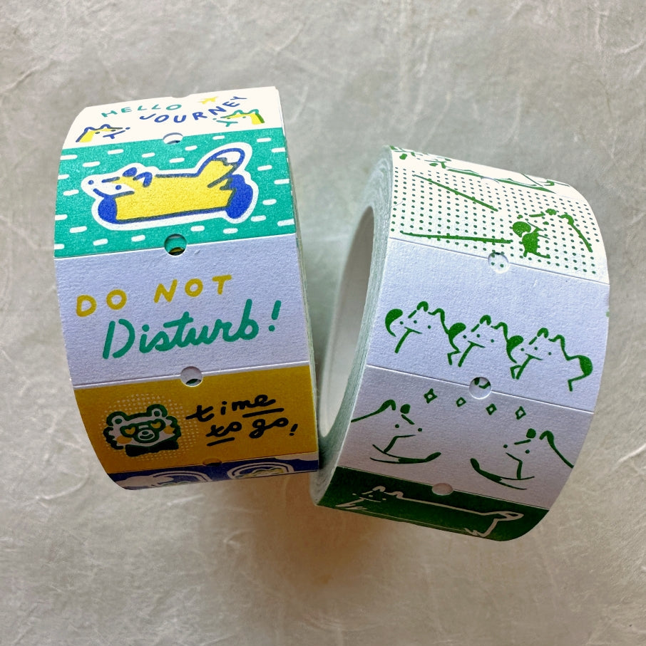 Hello Studio - Huchii's Travels writable label sticker roll SAMPLES